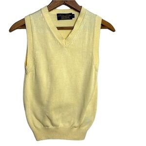 BROOKS BROTHERS yellow sweater vest Kids size Small 100% cotton knitted in USA